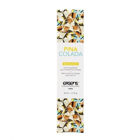 Разогревающее массажное масло с ароматом пина колада Gourmet Pina Colada - 50 мл. - Exsens - купить с доставкой в Тюмени