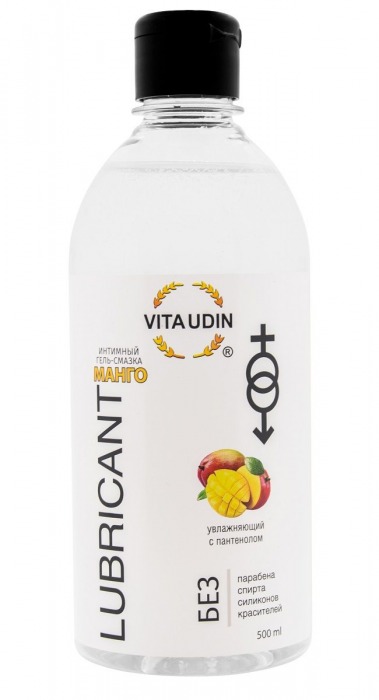 Интимный гель-смазка на водной основе VITA UDIN с ароматом манго - 500 мл. - VITA UDIN - купить с доставкой в Тюмени