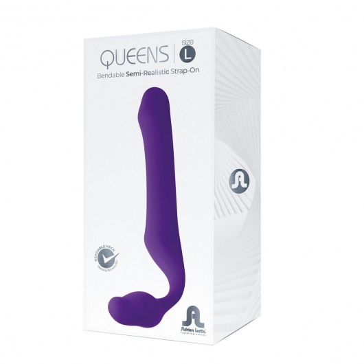 Фиолетовый безремневой страпон Queens L - Adrien Lastic - купить с доставкой в Тюмени