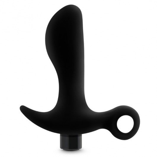 Черный анальный вибратор Silicone Vibrating Prostate Massager 01 - 10,8 см. - Blush Novelties - в Тюмени купить с доставкой