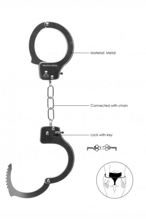 Металлические наручники для любовных игр - Shots Media BV - купить с доставкой в Тюмени