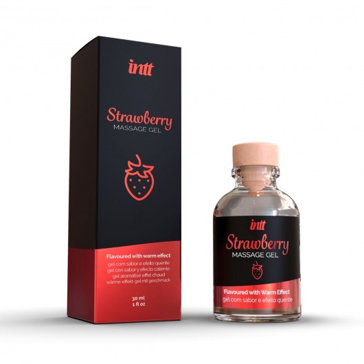Массажный гель с ароматом клубники Strawberry - 30 мл. - INTT - купить с доставкой в Тюмени