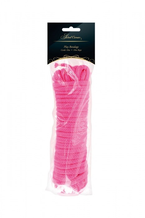 Розовая веревка для связывания Sweet Caress Rope - 10 метров - Sweet Caress - купить с доставкой в Тюмени