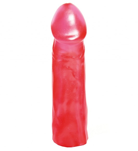 Розовая реалистичная насадка для трусиков с плугом - 19,5 см. - Джага-Джага - купить с доставкой в Тюмени