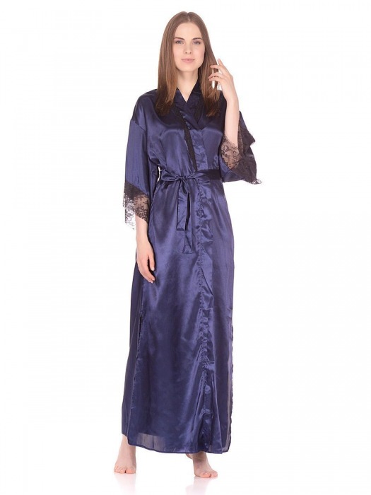 Роскошный длинный халат из искусственного шелка - Belweiss купить с доставкой