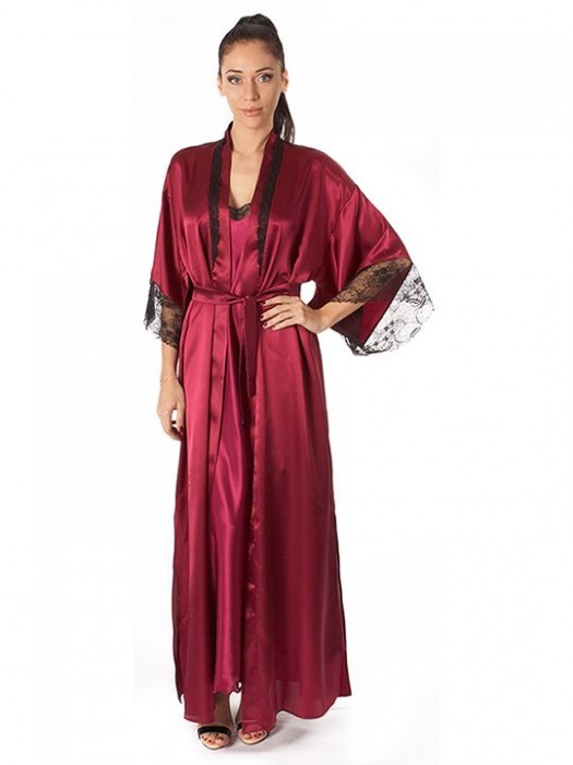 Роскошный длинный халат из искусственного шелка - Belweiss купить с доставкой