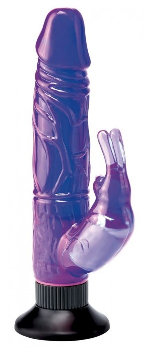 Фиолетовый вибратор-кролик с присоской Deluxe Bunny - 21 см. - Pipedream