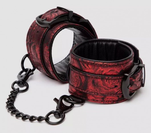 Красно-черные наручники Reversible Faux Leather Wrist Cuffs - Fifty Shades of Grey - купить с доставкой в Тюмени