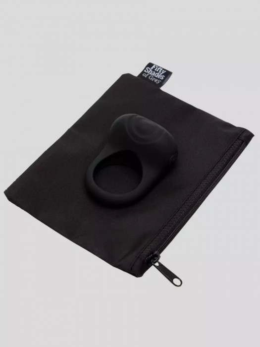 Черное эрекционное виброкольцо Sensation Rechargeable Vibrating Love Ring - Fifty Shades of Grey - в Тюмени купить с доставкой