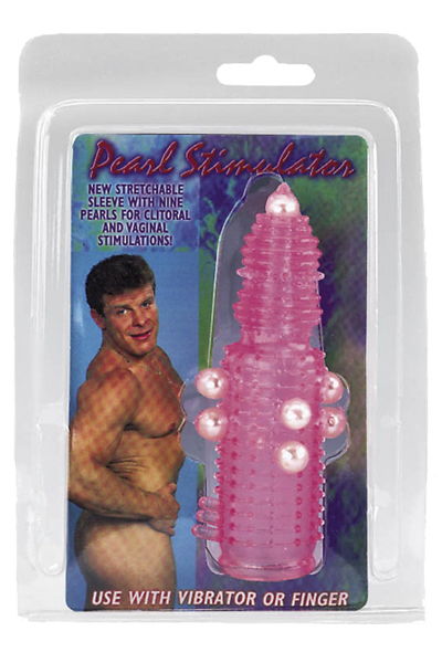 Розовая эластичная насадка на пенис с жемчужинами, точками и шипами Pearl Stimulator - 11,5 см. - Tonga - в Тюмени купить с доставкой