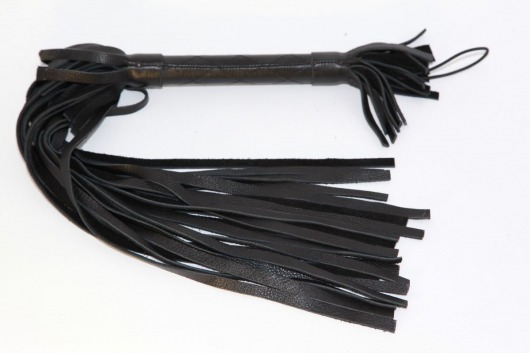 Чёрная плетка из натуральной кожи - 45 см. - БДСМ Арсенал - купить с доставкой в Тюмени