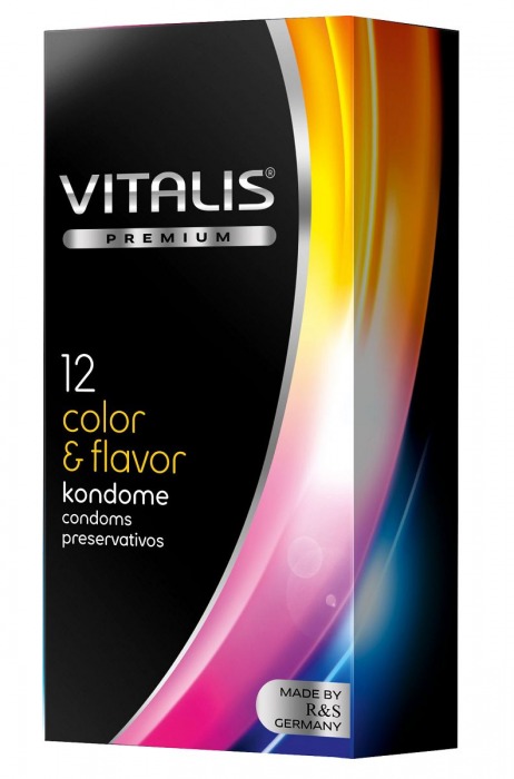 Цветные ароматизированные презервативы VITALIS PREMIUM color   flavor - 12 шт. - Vitalis - купить с доставкой в Тюмени