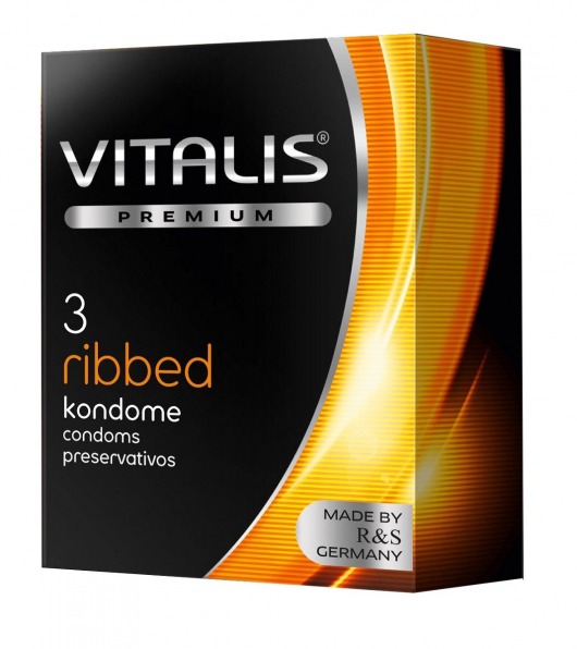 Ребристые презервативы VITALIS PREMIUM ribbed - 3 шт. - Vitalis - купить с доставкой в Тюмени