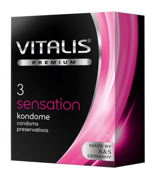 Презервативы с пупырышками и кольцами VITALIS PREMIUM sensation - 3 шт. - Vitalis - купить с доставкой в Тюмени