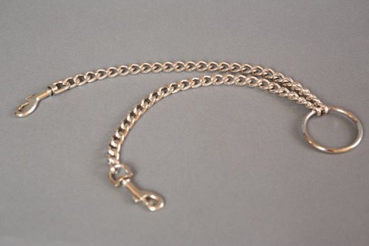 Металлическая цепь с центральным кольцом и карабинами по обе стороны - Подиум - купить с доставкой в Тюмени