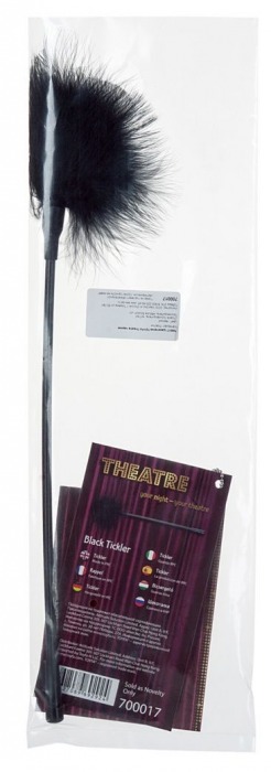 Чёрная щекоталка из пластика с пушком на кончике - ToyFa - купить с доставкой в Тюмени