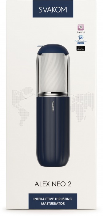 Черно-белый интерактивный мастурбатор Alex Neo 2 - Svakom - в Тюмени купить с доставкой