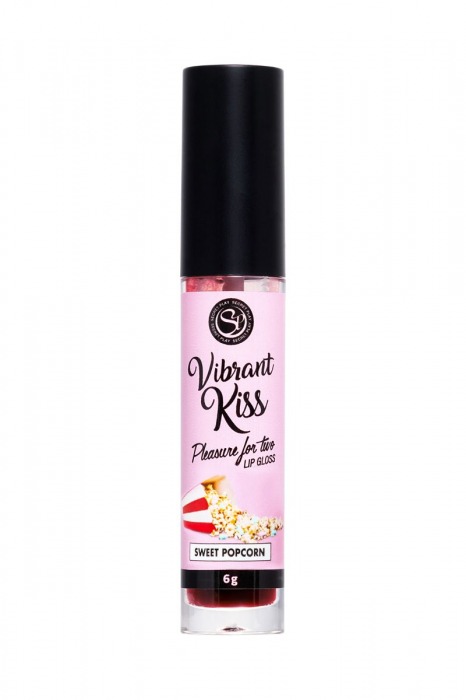 Бальзам для губ Lip Gloss Vibrant Kiss со вкусом попкорна - 6 гр. - Secret Play - купить с доставкой в Тюмени
