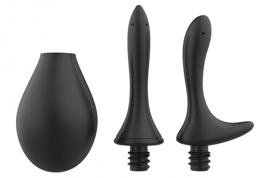 Черный анальный душ Nexus Anal Douche Set с 2 сменными насадками - Nexus Range - купить с доставкой в Тюмени
