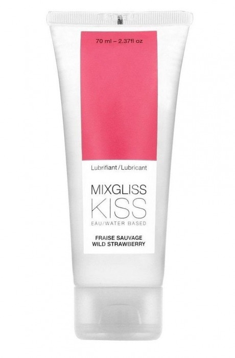 Смазка на водной основе Mixgliss Kiss с ароматом земляники - 70 мл. - Strap-on-me - купить с доставкой в Тюмени