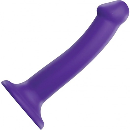 Фиолетовый фаллоимитатор-насадка Strap-On-Me Dildo Dual Density size M - 18 см. - Strap-on-me - купить с доставкой в Тюмени