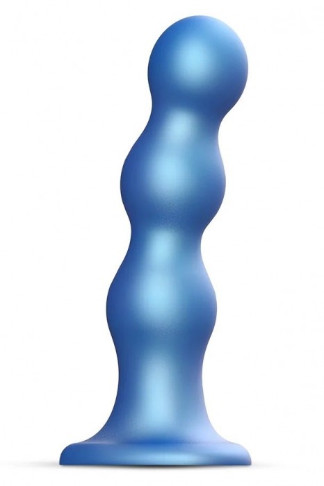 Голубая насадка Strap-On-Me Dildo Plug Balls size L - Strap-on-me - купить с доставкой в Тюмени