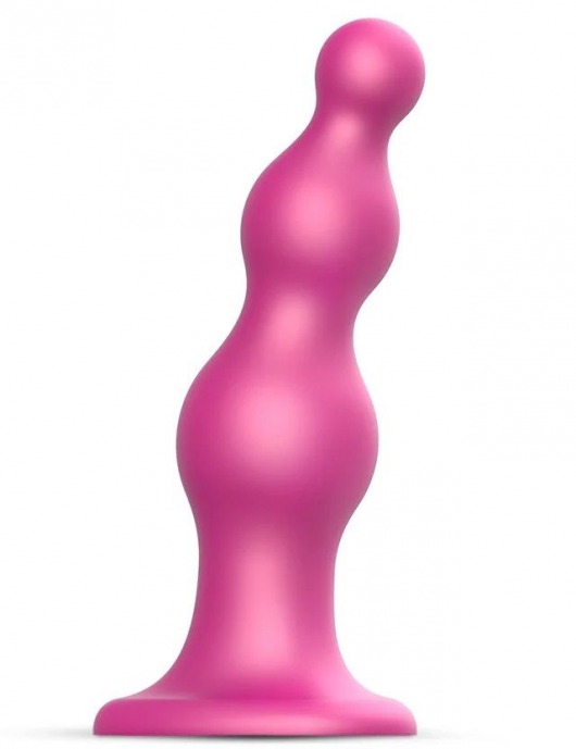 Розовая насадка Strap-On-Me Dildo Plug Beads size L - Strap-on-me - купить с доставкой в Тюмени