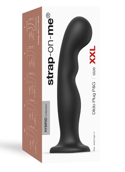 Черная насадка Strap-On-Me Dildo Plug P G size XXL - Strap-on-me - купить с доставкой в Тюмени