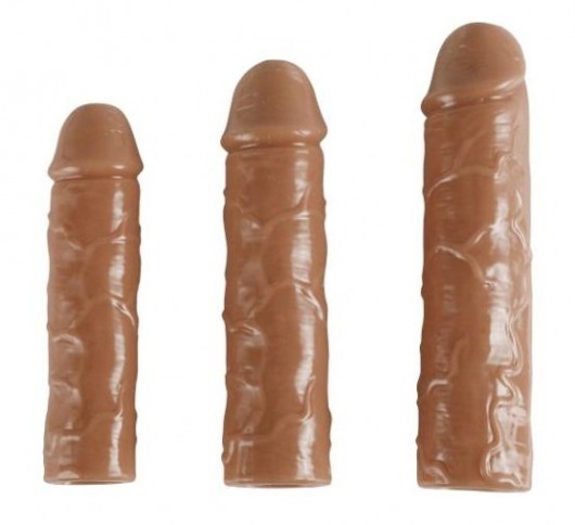 Набор из 4 насадок закрытого типа для увеличения длины и обхвата полового члена - Real - в Тюмени купить с доставкой