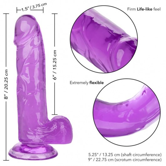 Фиолетовый фаллоимитатор Size Queen 6  - 20,25 см. - California Exotic Novelties