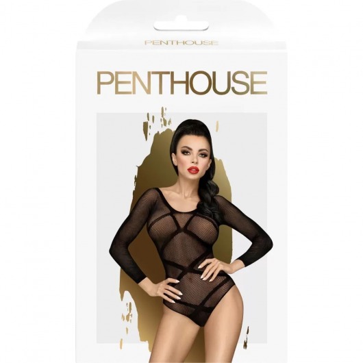 Соблазнительное боди-сетка с длинным рукавом High on love - Penthouse купить с доставкой