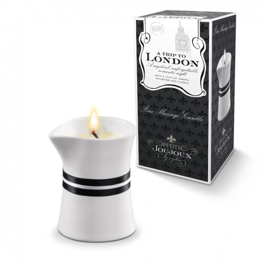 Массажное масло в виде малой свечи Petits Joujoux London с ароматом ревеня, амбры и чёрной смородины - MyStim - купить с доставкой в Тюмени