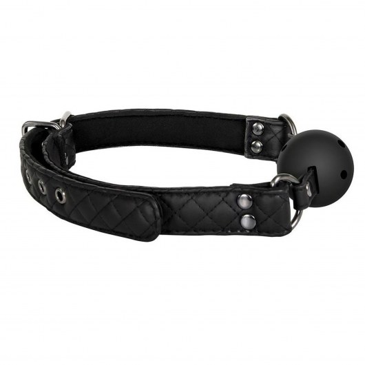 Черный кляп-шарик BALL GAG DIAMOND - Dream Toys - купить с доставкой в Тюмени