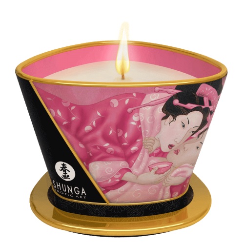 Массажная свеча Rose Petals с ароматом розы - 170 мл. - Shunga - купить с доставкой в Тюмени