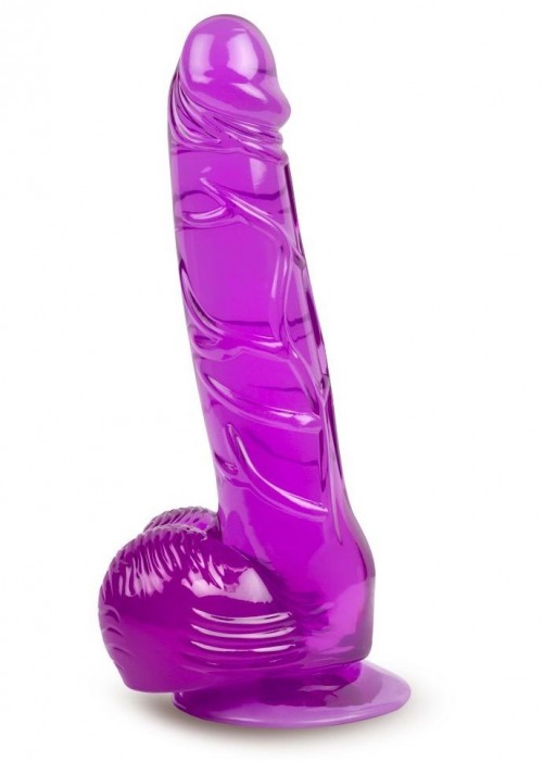 Фиолетовый фаллоимитатор-реалистик на присоске - 17 см. - Brazzers