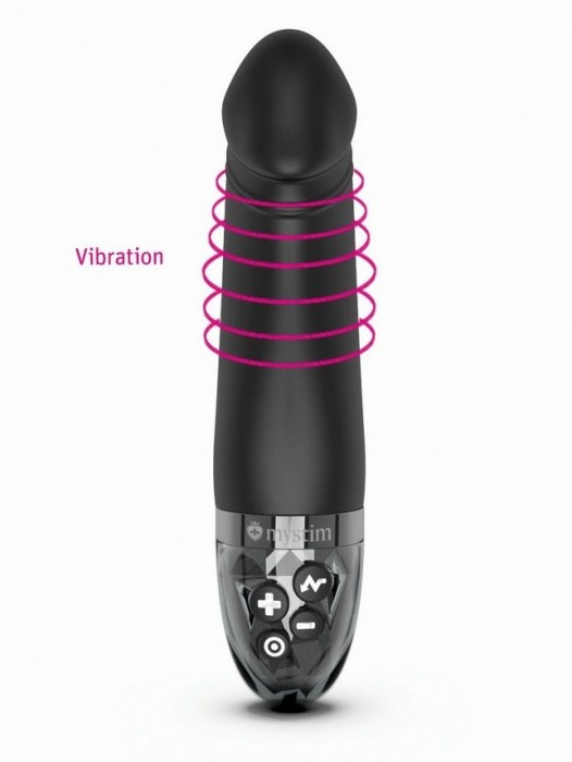 Черный вибратор с электростимуляцией Real Deal Neal - 16,5 см. - MyStim - купить с доставкой в Тюмени