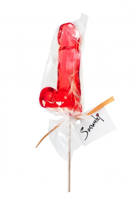 Красный леденец в форме члена со вкусом виски - 173 гр. - Sosuчki - купить с доставкой в Тюмени