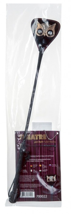 Чёрный стек с совой на кожаном наконечнике - 24 см. - ToyFa - купить с доставкой в Тюмени