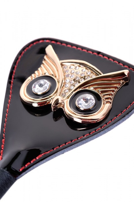 Чёрный стек с совой на кожаном наконечнике - 24 см. - ToyFa - купить с доставкой в Тюмени