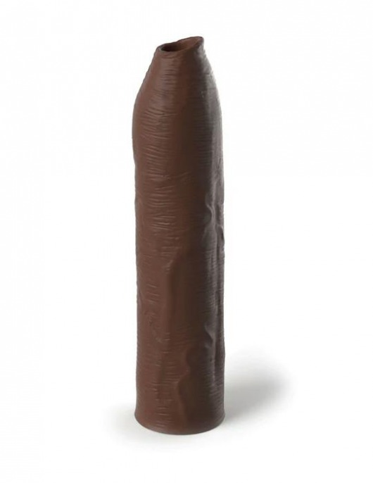 Коричневая насадка-удлинитель Uncut Silicone Penis Enhancer - 17,8 см. - Pipedream - в Тюмени купить с доставкой