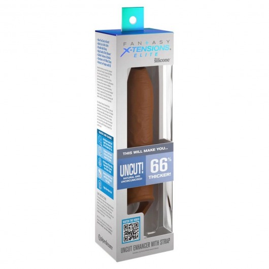 Кофейная насадка-удлинитель Uncut Enhancer with Strap - 20,3 см. - Pipedream - в Тюмени купить с доставкой