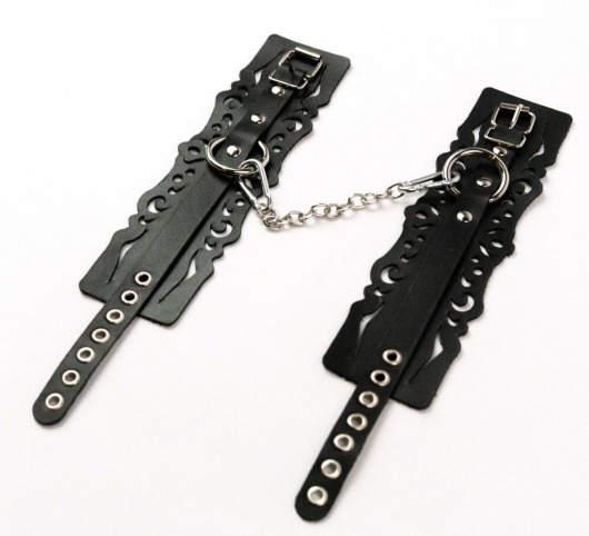 Узорчатые кожаные оковы с регулируемыми ремешками - Crazy Handmade - купить с доставкой в Тюмени