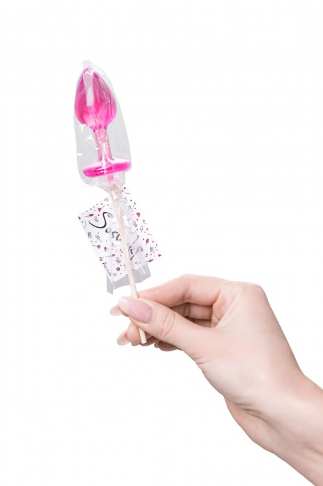 Розовый леденец  в форме анальной втулки со вкусом айриш крим - 29 гр. - Sosuчki - купить с доставкой в Тюмени