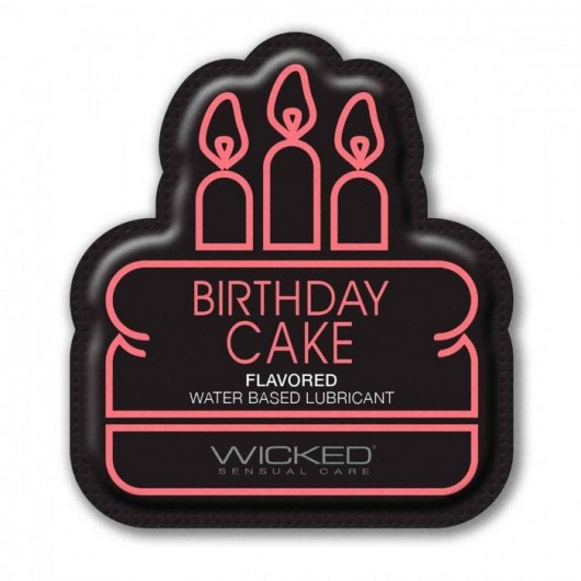 Лубрикант на водной основе со вкусом торта с кремом Wicked Aqua Birthday cake - 3 мл. - Wicked - купить с доставкой в Тюмени