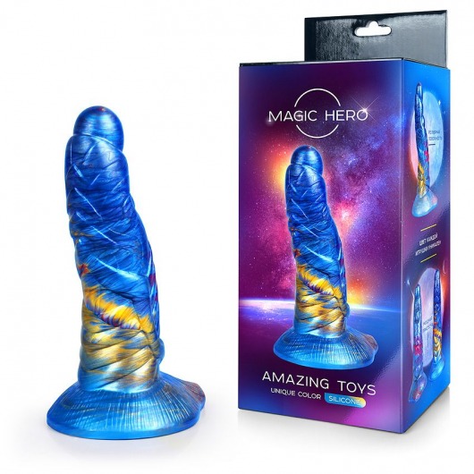 Фантазийный разноцветный фаллоимитатор на присоске - 21 см. - Bior toys