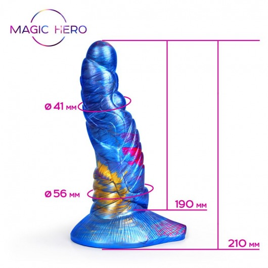 Фантазийный разноцветный фаллоимитатор на присоске - 21 см. - Bior toys