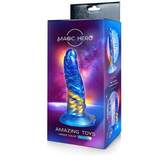 Фантазийный разноцветный фаллоимитатор на присоске - 21 см. - Bior toys