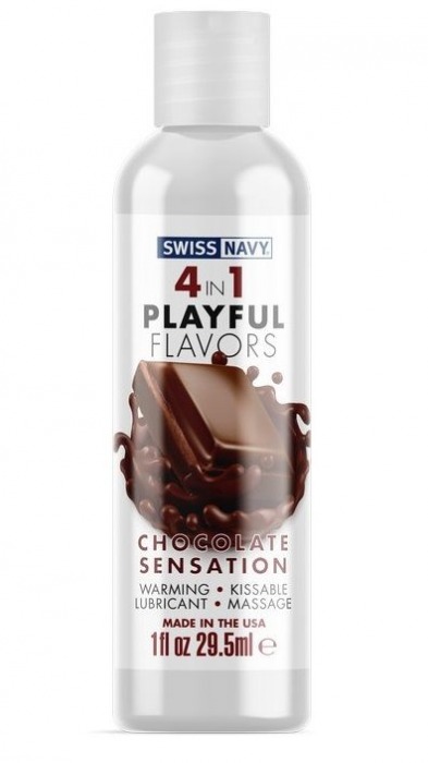 Массажный гель 4-в-1 Chocolate Sensation с ароматом шоколада - 29,5 мл. - Swiss navy - купить с доставкой в Тюмени