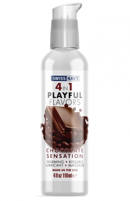 Массажный гель 4-в-1 Chocolate Sensation с ароматом шоколада - 118 мл. - Swiss navy - купить с доставкой в Тюмени
