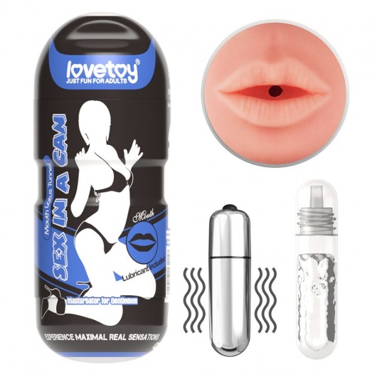 Мастурбатор-ротик с вибрацией Sex In A Can Mouth Lotus Tunnel - Lovetoy - в Тюмени купить с доставкой